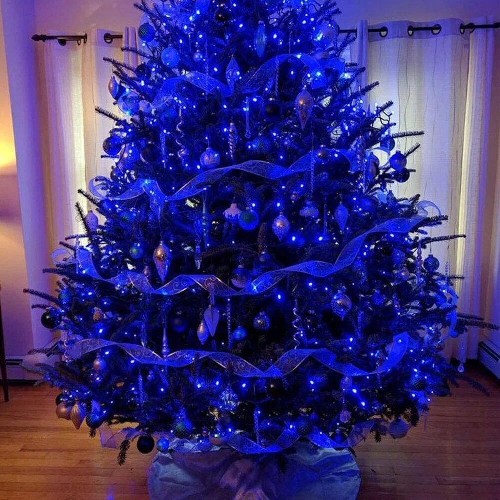 UL Certified 33FT Blue Outdoor String Lights - 150 Count for Christmas & Parties